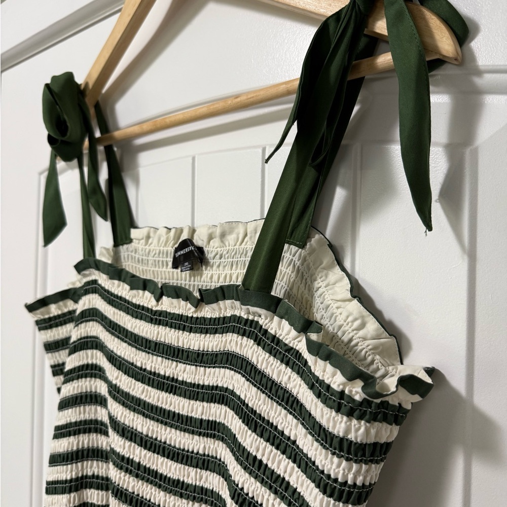 summersalt Green and White Striped Maxi Dress with Tie Straps - Picture 6 of 10